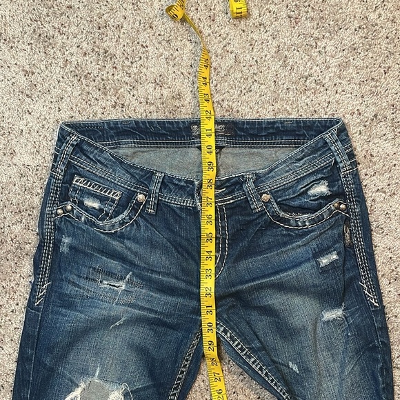 Silver Jean‎ Dark Wash Baby Boot Ripped Jean Size W30/L31 - Picture 8 of 8